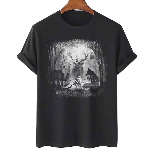 Gallidesigner Other - Fox Wolf Deer And Forest Cello Music Unisex T-Shirt